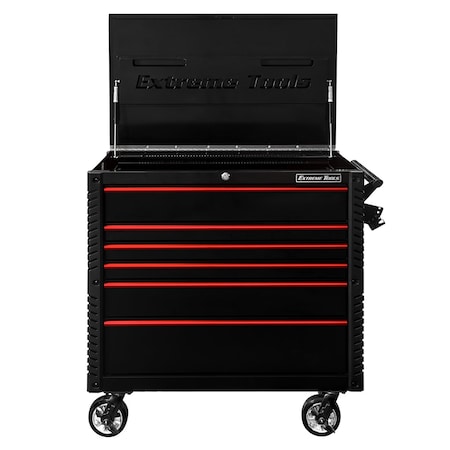 Extreme Tools Tool Cart, 6 Drawer, Black/Red, 41 in W EX4106TCBKRD